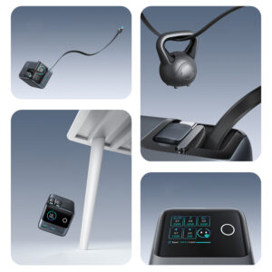 Joyroom Podix JR-TRD01 GaN 140W Desktop Charger with 5 Ports and Dual Retractable Cables - Gray - Image 9