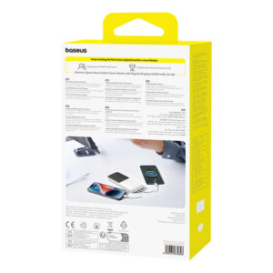 Powerbank Baseus Lipow 10000mAh 22,5W z dwoma wbudowanymi kablami (z kablem Baseus Simple USB-A - USB-C 3A 20cm) - biały - Image 9