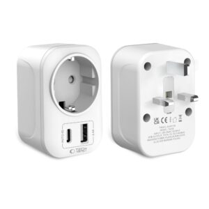 Tech-Protect TA100 UK Adapter - baltos spalvos - Image 2