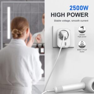 Tech-Protect TA100 US Adapter - baltos spalvos - Image 4