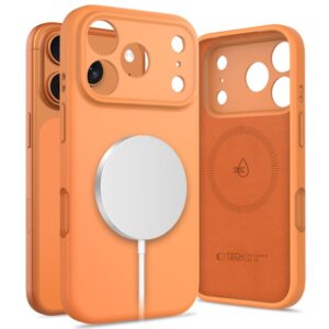 Tech-Protect Silicone MagSafe dėklas skirtas Apple iPhone 17 Pro - oranžinės spalvos
