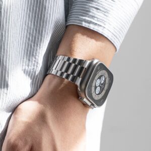 Ringke Metal One Air Bracelet for Apple Watch 8 / 9 / 10 / 11 / SE / Ultra (44 / 45 / 46 / 49 mm) - sidabro spalvos - Image 4