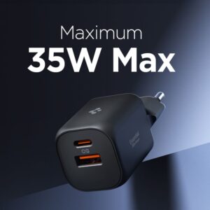 Spigen Essential EE352EU USB-C / USB-A 35W Wall Charger - juodos spalvos - Image 5