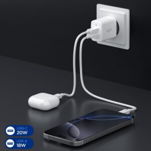 Spigen Essential EE202EU 20W Wall Charger - baltos spalvos - Image 4