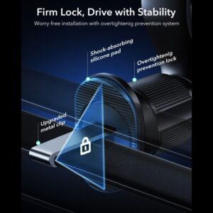 ESR OmniLock Qi2.2 Magnetic MagSafe Car Air Vent Mount - juodos spalvos - Image 5