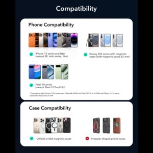 ESR OmniLock Qi2.2 Magnetic MagSafe Car Air Vent Mount - juodos spalvos - Image 8