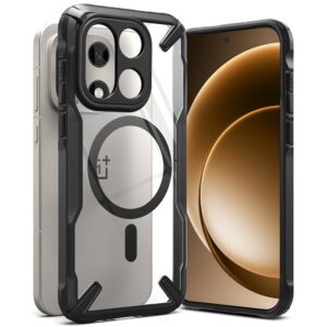 Ringke Fusion X Magnetic MagSafe dėklas skirtas OnePlus 15 - Clear juodos spalvos