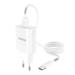 Wall charger Dudao A3EUT 2x USB with USB-C cable 12W (white)