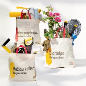 Neaustinės medžiagos maišelis su logotipu LV Te Pietiks