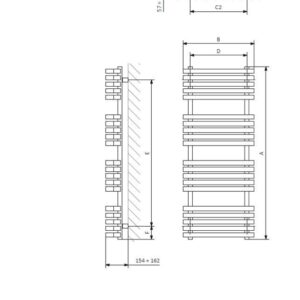 Elektrinis rankšluosčių džiovintuvas Terma Kioto, 480x870mm - Image 3
