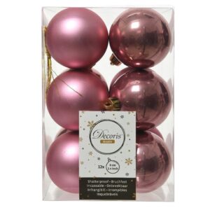 Plastikiniai eglutės žaisliukai DECORIS 22002, 6 cm, 12 vnt.