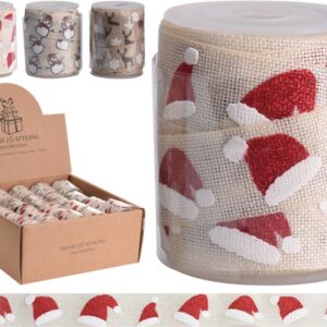 Dovanų juostelė, įvairių dizainų, medžiaginė, 3 m