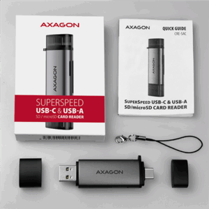 AXAGON CRE-SAC card reader, USB 3.2 Gen1 Type C + Type A, SD, microSD - Image 12