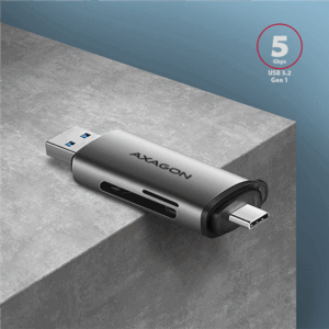 AXAGON CRE-SAC card reader, USB 3.2 Gen1 Type C + Type A, SD, microSD - Image 5