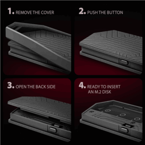 AXAGON EEM2-GAM M.2-NVMe/SATA Enclosure, USB-C 3.1, 10Gbps - Aluminium, black - Image 10