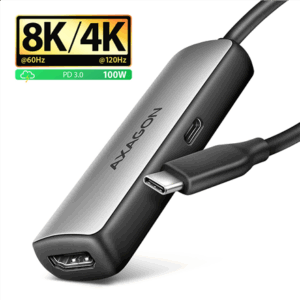 AXAGON RVC-HI8KPD USB-C to HDMI 2.1 Adapter 8K/60Hz, 16cm - Image 3