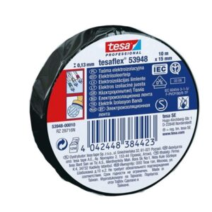 Izoliacinė juosta Tesaflex 53988, juoda, 15 mm x 10 m - Image 2