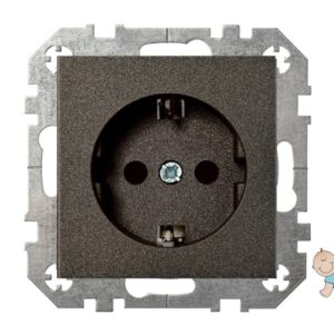 Kištukinis lizdas LIREGUS EPSILON, su įž., juodos spalvos