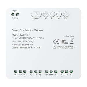 4-channel ZigBee switch module with voltage-free DC 32V contact Avatto ZWSMMD-4-32V