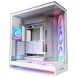 NZXT H9 Flow RGB+ PC Case, Mid Tower, E-ATX, Tempered Glass - White