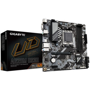 GIGABYTE A620M DS3H motherboard, AM5 socket, AMD A620, Micro-ATX, DDR5