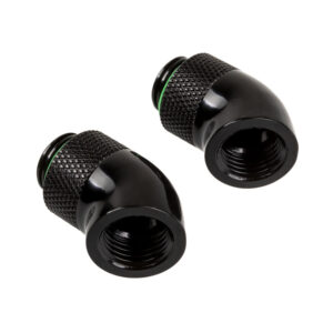 Corsair Hydro X Series Adapter 45 Degree G1/4 inch Female to G1/4 inch Male - 2 Pack, Rotatable, Black - Image 2