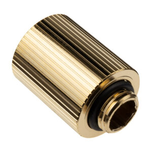 EK Water Blocks EK-Quantum Torque G1/4 Inch Extension Straight Fitting 28mm - Gold - Image 2