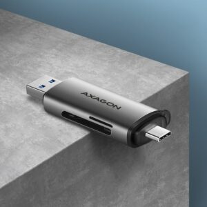 AXAGON CRE-SAC card reader, USB 3.2 Gen1 Type C + Type A, SD, microSD - Image 2