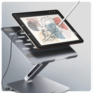 AXAGON HMC-STND Stand for Laptops and Tablets, USB-C Hub - silver - Image 2