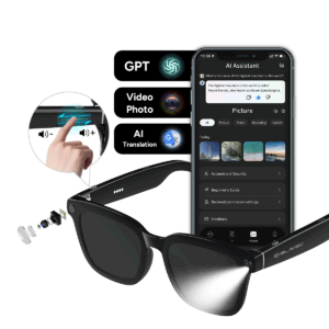 Blavec Smartglasses SG-01 HD camera, AI, Wi-Fi (SG01-B) juodos spalvos - Image 6