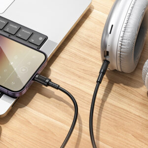 Borofone Cable AUX BL25 Nice - Lightning to jack 3,5mm - 1 metre juodos spalvos - Image 7