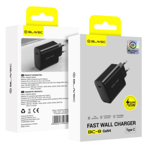 Blavec Wall charger BC-8 GaN4 - Type C - PD QC 65W 3A (TCBC8G4-CB653A) juodos spalvos - Image 5