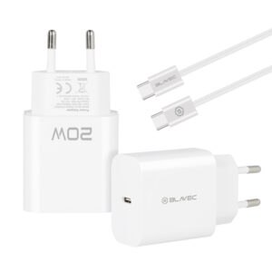 Blavec Wall charger BC-9 - Type C - PD 20W 3A with Type C to Type C cable (TCBC9-CW203A+CC) white - Image 2