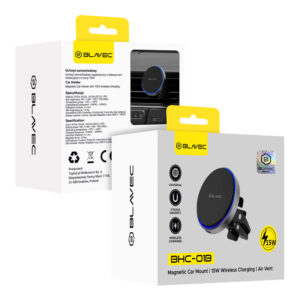 Blavec Car holder BHC-01B 15W magnetic with wirless charging to air vent (BHC01B-MAVIB) juodos spalvos - Image 9