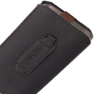 WONDER Deko Pouch dėklas (Size L) skirtas Apple iPhone 13 Mini/12 Mini/SE 2020/2022/7/8 chocolate - Image 4