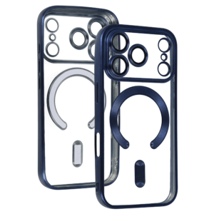 Metallic Magsafe dėklas skirtas Apple iPhone 17 Pro mėlynos spalvos - Image 4