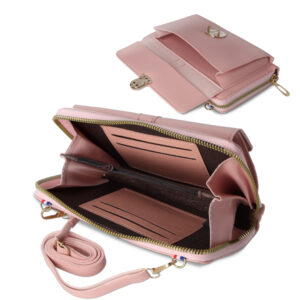 Knitted krepšys telefonui GCW06 rožinės spalvos - Image 4