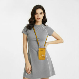 Knitted krepšys telefonui GCW17 geltonos spalvos - Image 6