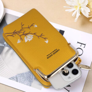 Knitted krepšys telefonui GCW17 geltonos spalvos - Image 5