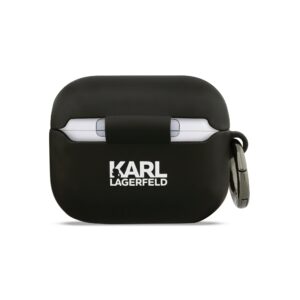 Karl Lagerfeld 3D Logo NFT Karl Head Silicone dėklas skirtas AirPods Pro 3 juodos spalvos - Image 2