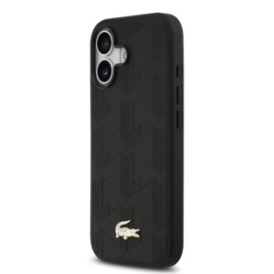 Lacoste PU Nomogramme Gold Logo MagSafe dėklas skirtas iPhone 17 juodos spalvos - Image 1