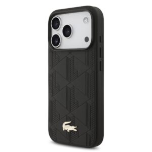 Lacoste PU Nomogramme Gold Logo MagSafe dėklas skirtas iPhone 17 Pro juodos spalvos - Image 1
