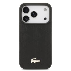 Lacoste PU Nomogramme Gold Logo MagSafe dėklas skirtas iPhone 17 Pro juodos spalvos - Image 2