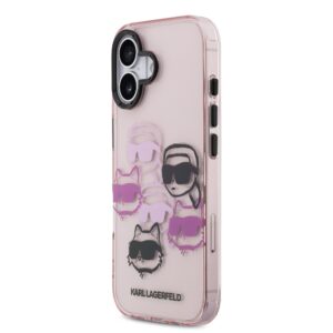 Karl Lagerfeld IML Multi K&CH Heads dėklas skirtas Apple iPhone 17 Pink