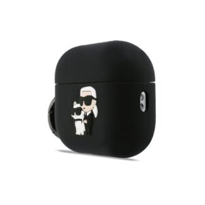 Karl Lagerfeld 3D Logo NFT Karl and Choupette Silicone dėklas skirtas AirPods Pro 3 juodos spalvos - Image 1