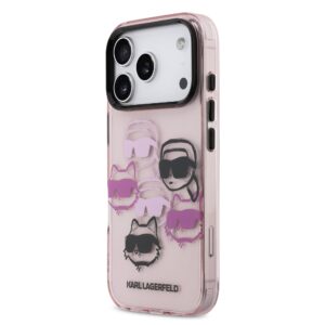 Karl Lagerfeld IML Multi K&CH Heads dėklas skirtas Apple iPhone 17 Pro Pink
