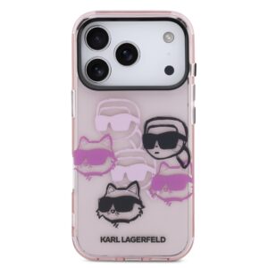 Karl Lagerfeld IML Multi K&CH Heads dėklas skirtas Apple iPhone 17 Pro Pink - Image 2