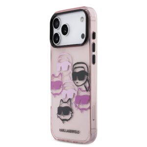 Karl Lagerfeld IML Multi K&CH Heads dėklas skirtas Apple iPhone 17 Pro Max Pink