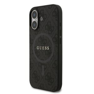 Guess PU Leather 4G Colored Ring MagSafe dėklas skirtas Apple iPhone 17 Black