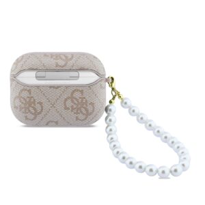 Guess PU 4G Classic Logo Pearl Strap dėklas skirtas Apple AirPods Pro 3 rožinės spalvos - Image 2